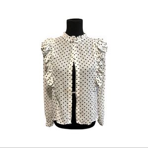 Sheer Polka Dot Button Down